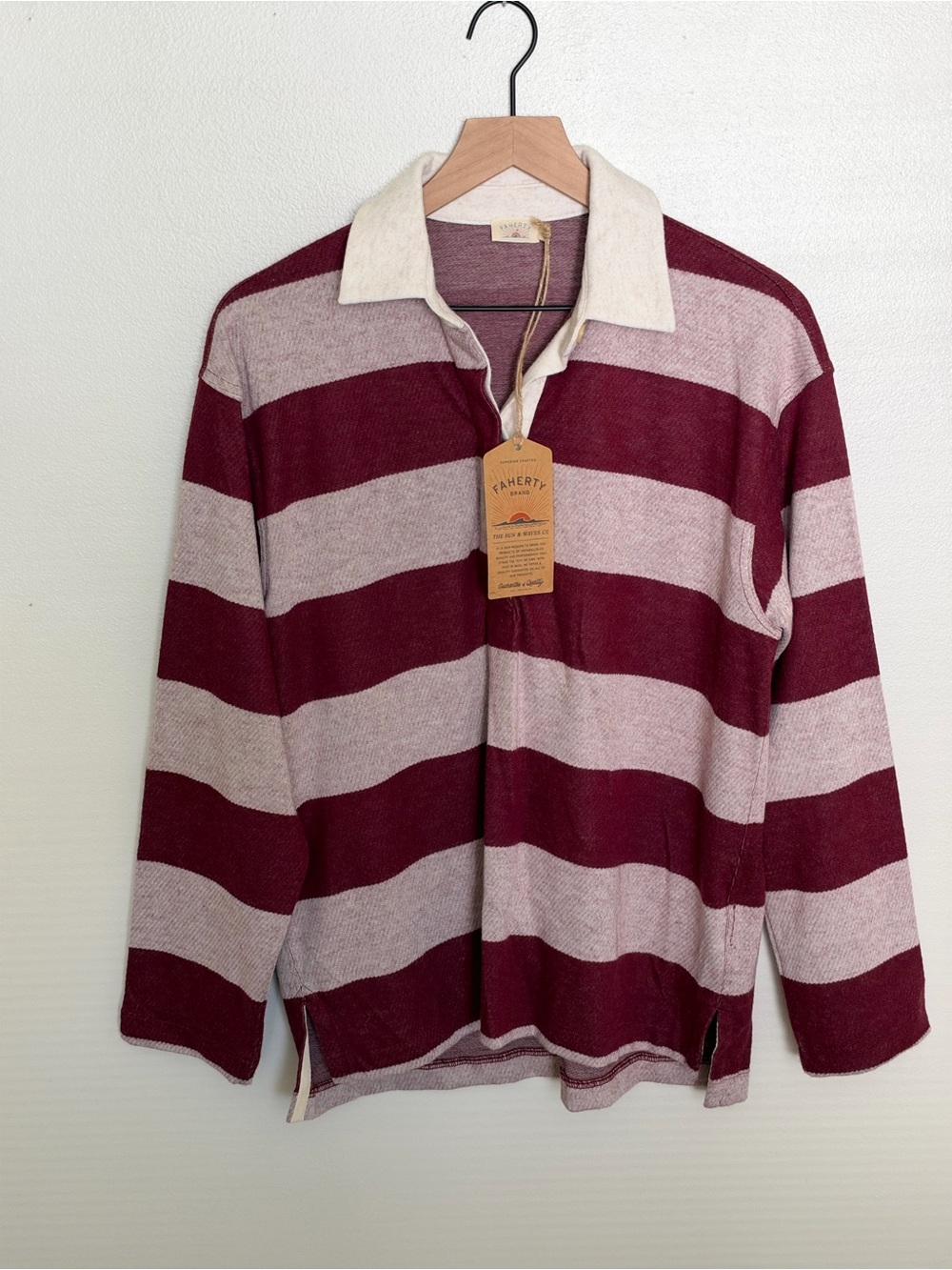FAHERTY Legend Sweater Rugby Popover - Deep Red Rugby - Picture 6 of 13